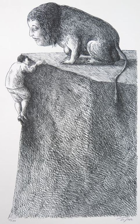 Roland Topor: Litho, Zonder titel verkocht voor € 70!