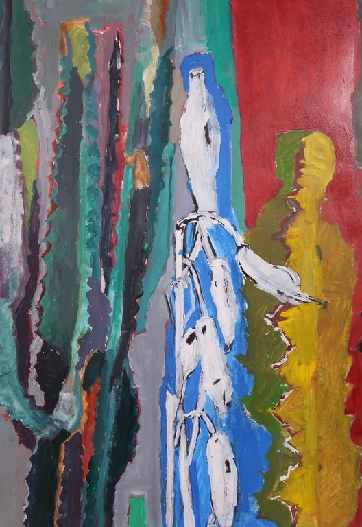 Hans Ebeling Koning: Gouache, Compositie met cactussen - Ingelijst (groot) kopen? Bied vanaf 100!