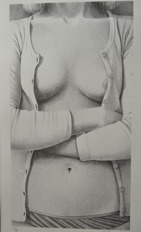 Wittevrongel, litho, vrouw torso verkocht voor € 140!