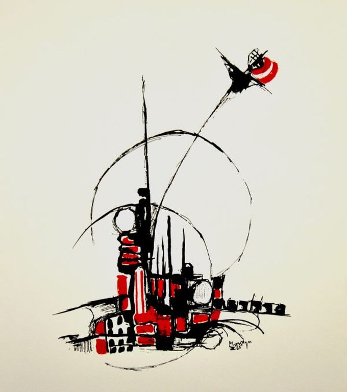 Jan Montyn: Litho, Hemelteken (1965) kopen? Bied vanaf 70!