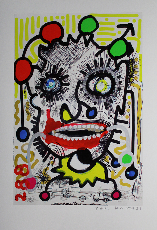 PAUL KOSTABI Gr Giclee LET,S PARTY Handgesigneerd verkocht voor € 55!