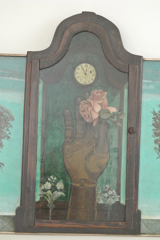 Herman Berserik,drieluik olieverf op masonite Hand in kastje kopen? Bied vanaf 2500!