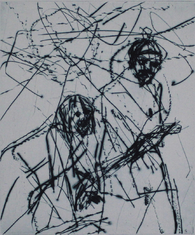 FRIEDEMANN HAHN. - Greise - Ets op handgeschept papier. 1989. Handgesigneerd. kopen? Bied vanaf 45!