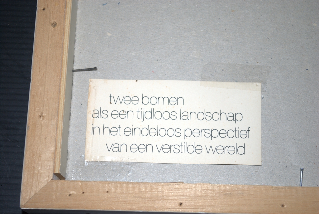 Man tussen twee bomen als een tijdloos landschap...litho 1977 kopen? Bied vanaf 50!