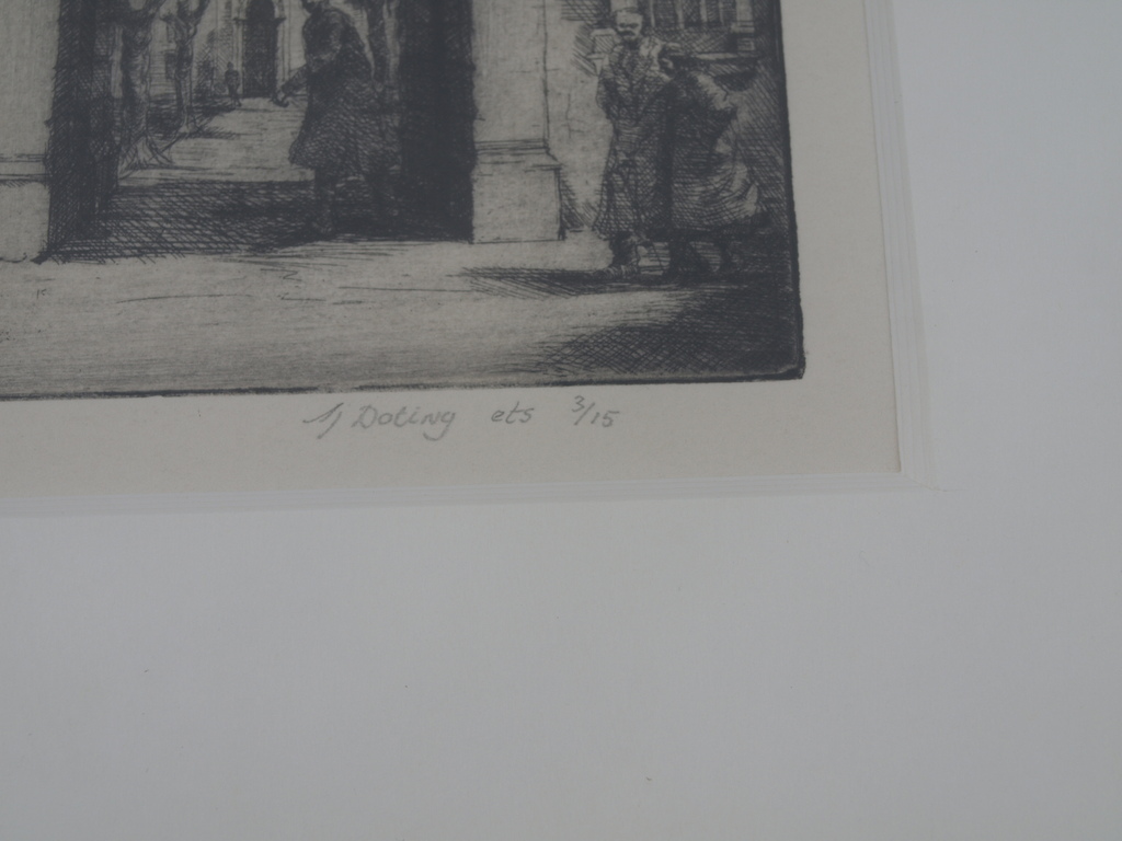 Sjoerd Doting : Ets , M.L. Brigge – Gesigneerd & ingelijst – ca 1980 kopen? Bied vanaf 1!