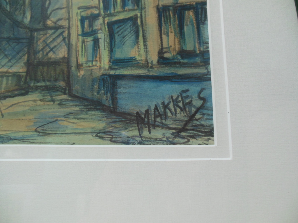 Jan Makkes, Gouache, Kerkje te Oud-Velsen kopen? Bied vanaf 250!