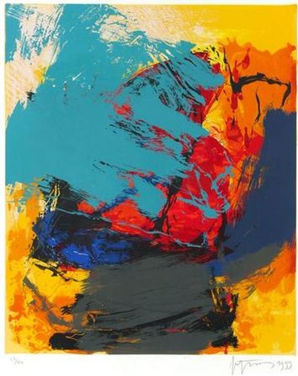 Robbert Fortgens, zeefdruk: Vlag langs de Douro I - ingelijst kopen? Bied vanaf 50!