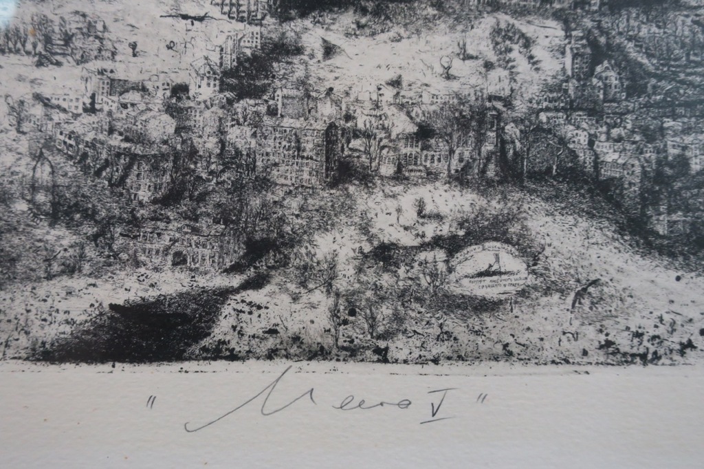 Onbekend gesigneerd: Ets, Meero V - Ingelijst (Zeer groot) kopen? Bied vanaf 50!