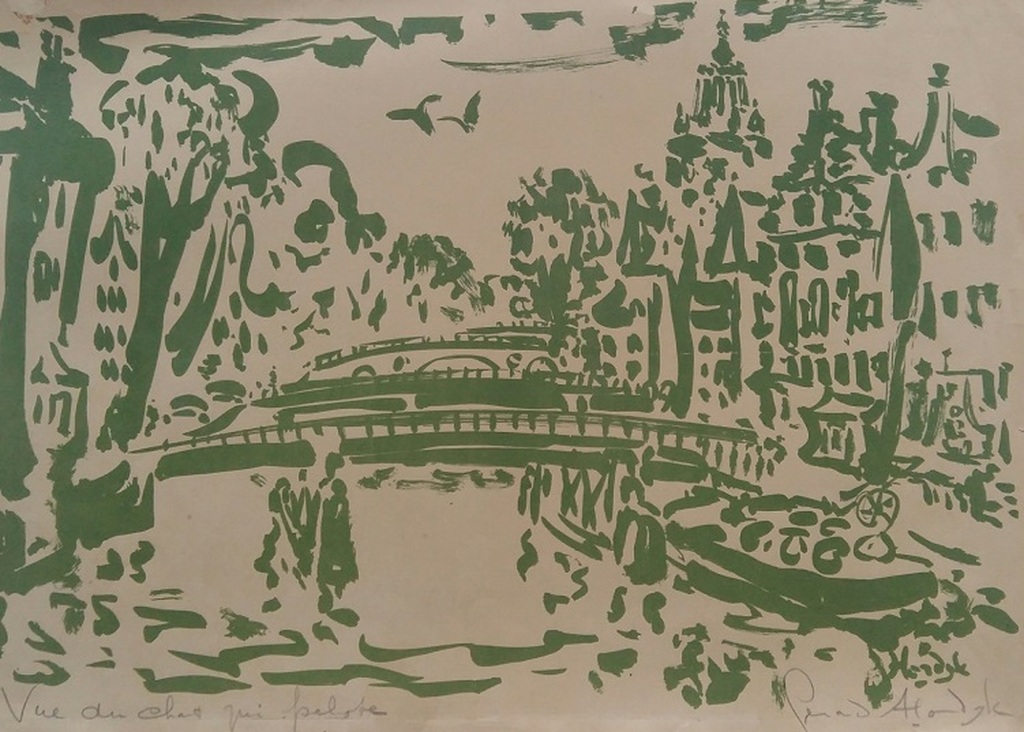 Gerard Hordijk 1899-1958. Litho, stadsgezicht Amsterdam kopen? Bied vanaf 40!