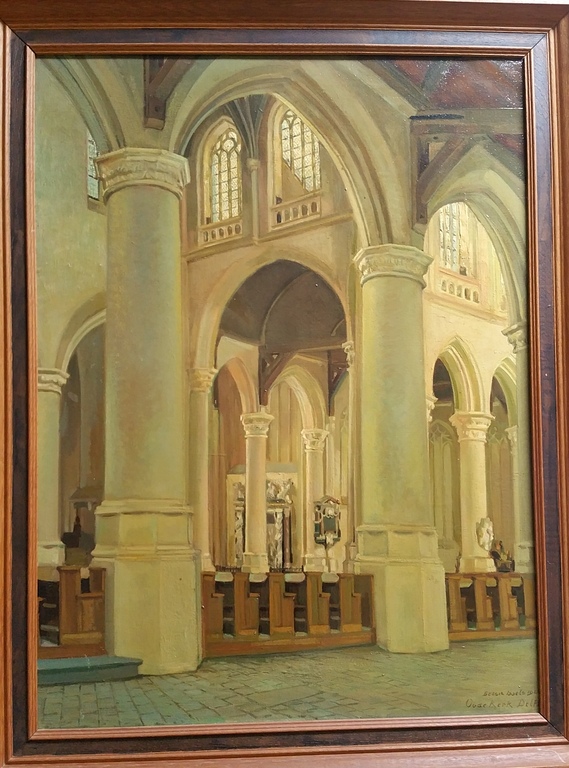 Schilderij "Oude Kerk te Delft" 1926 kopen? Bied vanaf 150!
