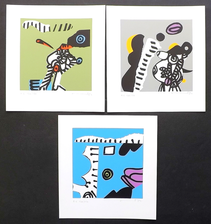 Prof. Armin Sandig - 3x gesigneerde litho – 1984 kopen? Bied vanaf 1!