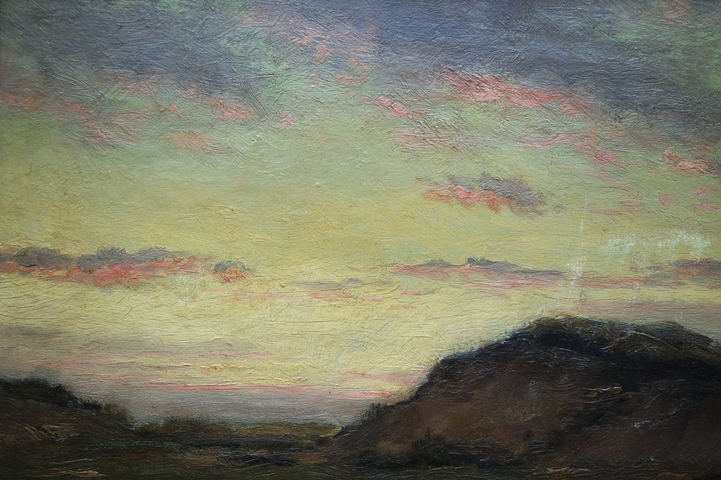 Elias Stark (1849-1933) - olieverf op paneel - duinen bij avond kopen? Bied vanaf 185!