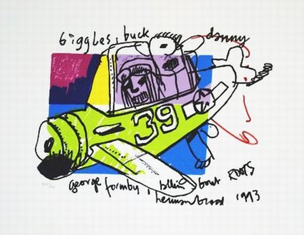 Herman Brood - zeefdruk - Biggles buck danny  verkocht voor € 99!