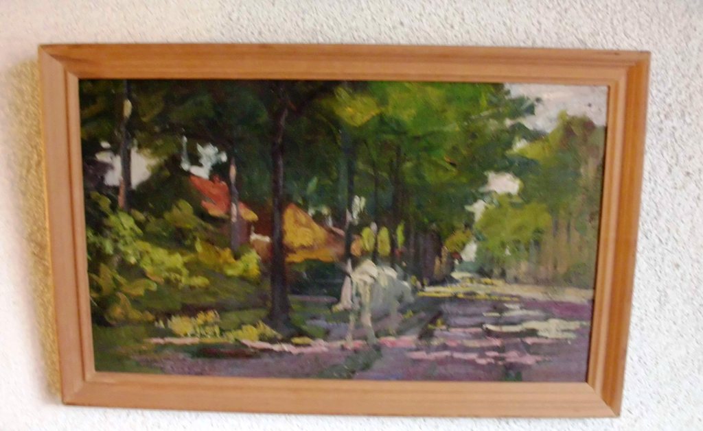 Olieverf op linnen, ongesigneerd verkocht voor € 60!