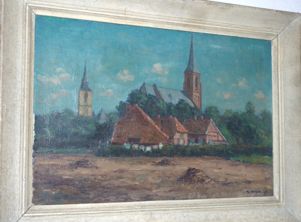 WINTERSWIJK -1948--OLIEVERF OP DOEK 40X60 INGELIJST kopen? Bied vanaf 125!