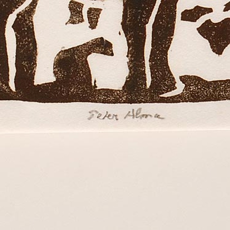 Peter Alma, linoleumsnede op rijstpapier kopen? Bied vanaf 35!