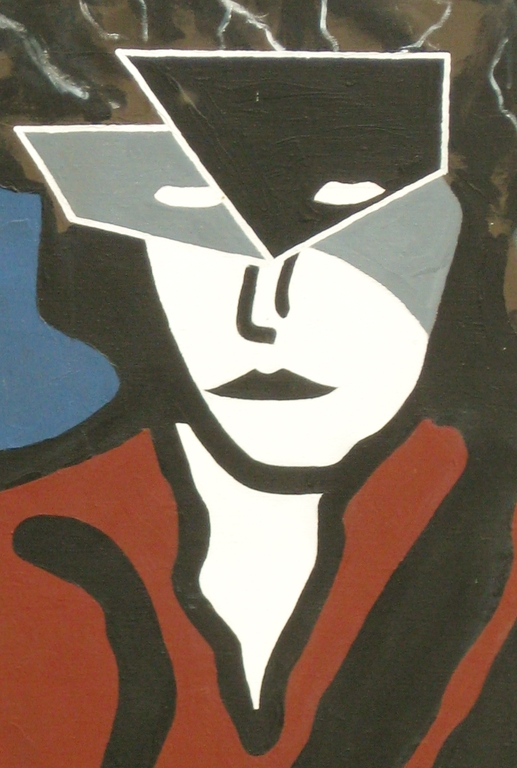 Eric Pool (1937-2012) - Acryl op doek - Hell's Angel 1994 kopen? Bied vanaf 1!