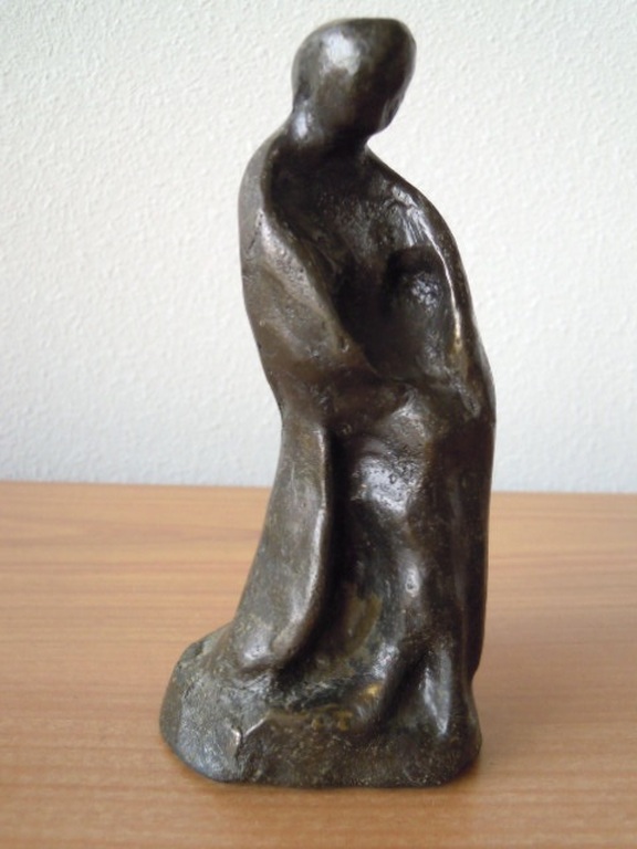 Zwaar massief bronzen beeld MOEDER MET KIND 16 cm hoog. kopen? Bied vanaf 35!
