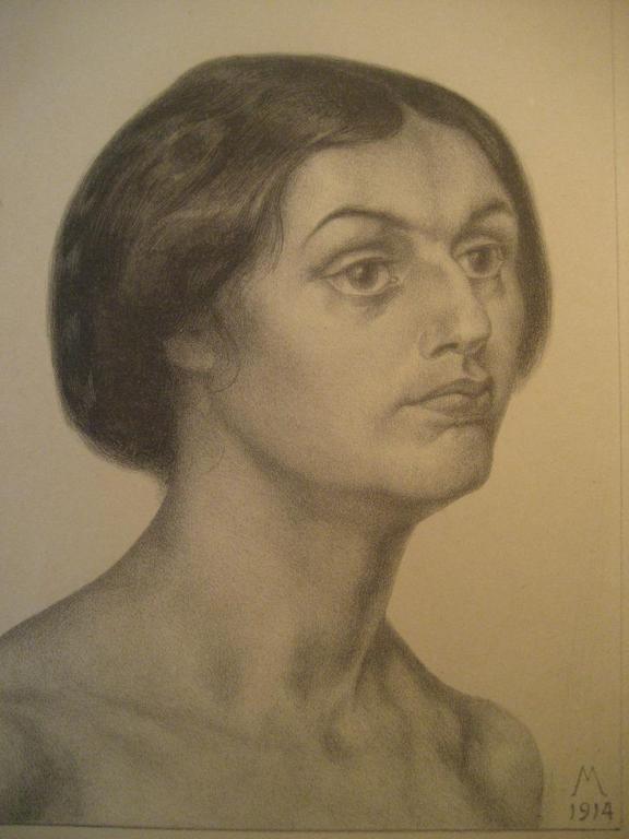 Simon Moulijn Vrouwenportret uit 1914 Litho kopen? Bied vanaf 1!