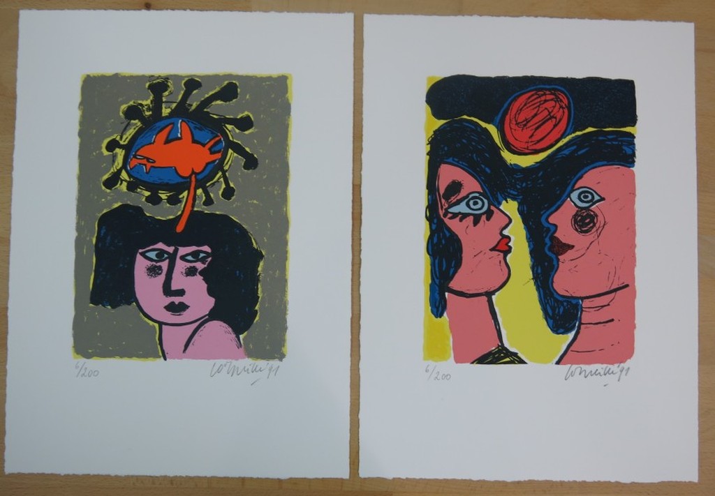 Corneille: Portfolio met 4 zeefdrukken, Quatre petites scenes d'ete kopen? Bied vanaf 300!