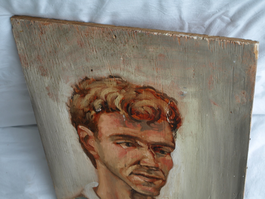 Peter Klashorst : acrylverf op paneel – Portret man – gesigneerd - ca 1998  kopen? Bied vanaf 75!