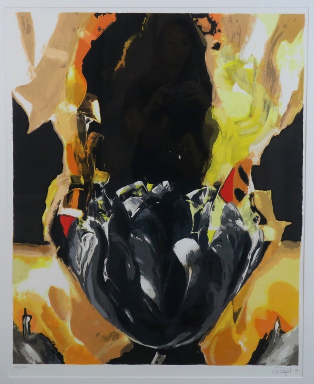 Anita Duijf: Zeefdruk, Tulp - Ingelijst kopen? Bied vanaf 60!