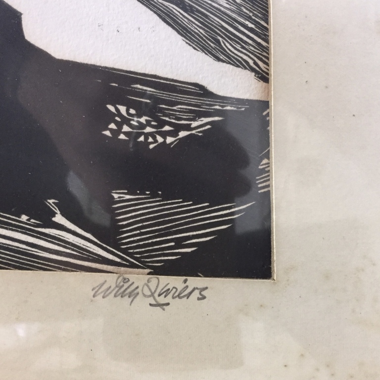 Onbekend gesigneerd: Lino, Stuwmeer - Ingelijst kopen? Bied vanaf 1!