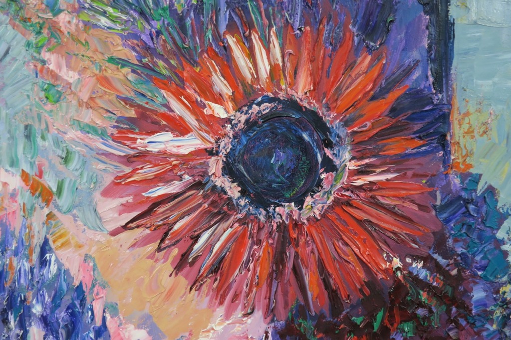 Franca Muller Jabusch: Olieverf op doek, Bloem kopen? Bied vanaf 50!