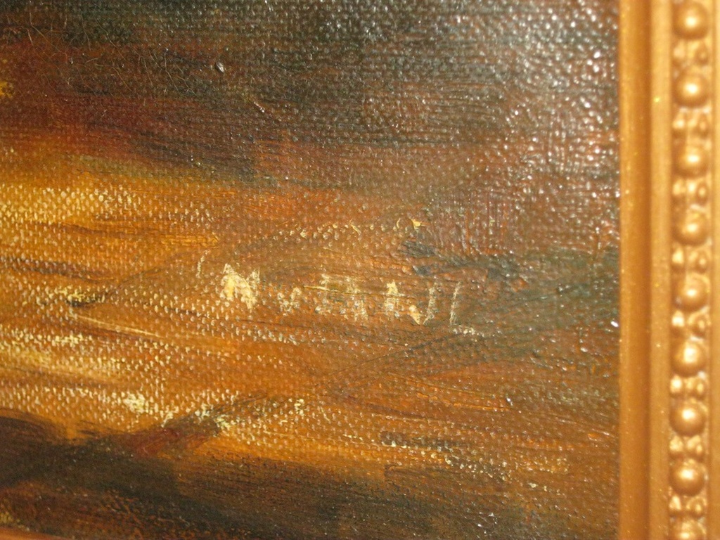 Olieverf op Linnen  Moeder en dochter starend naar Zee  Gesigneerd kopen? Bied vanaf 95!