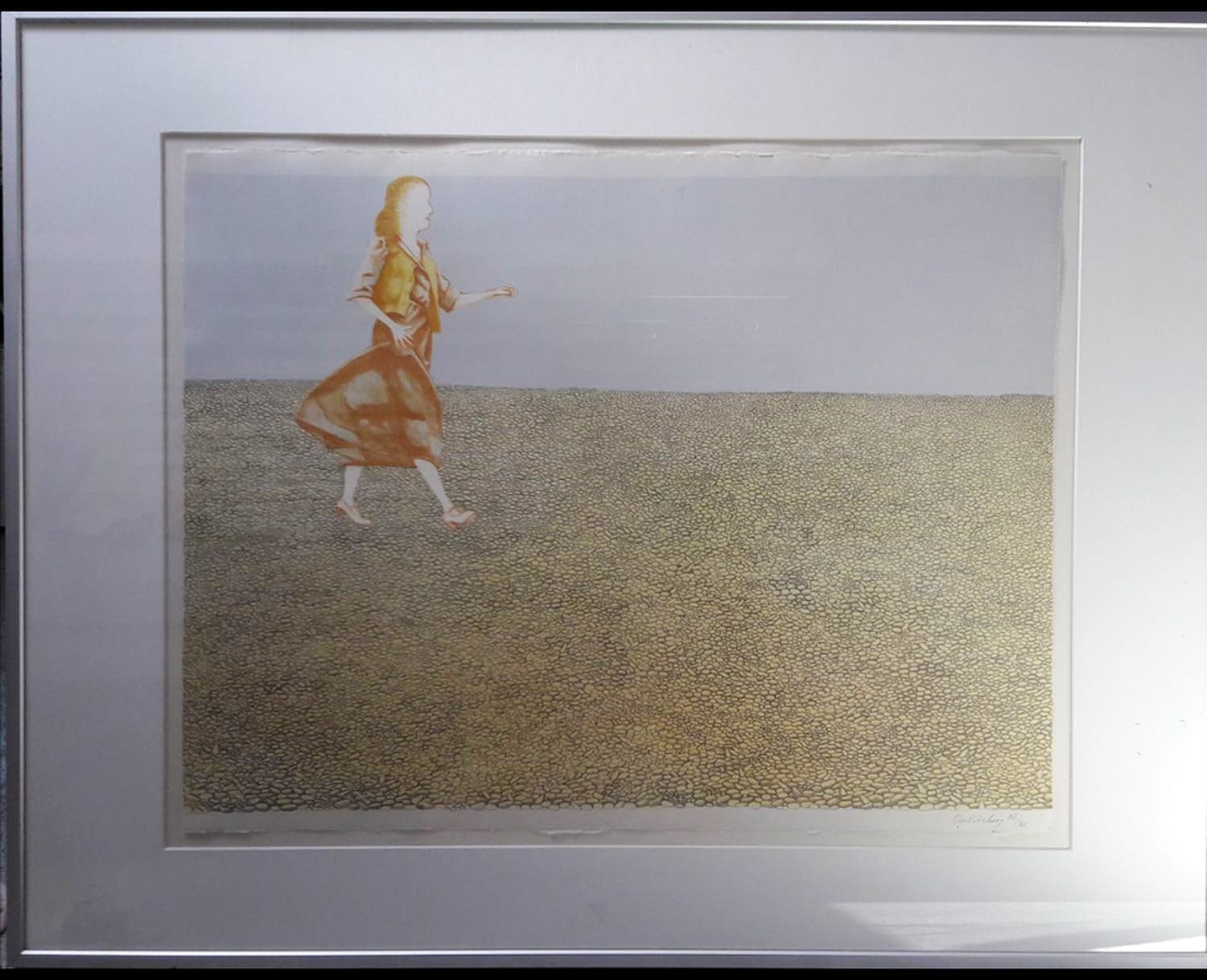 Aat Verhoog - A verhoog , zeefdruk gesigneerd , wandeling langs het strand kopen? Bied vanaf 50!