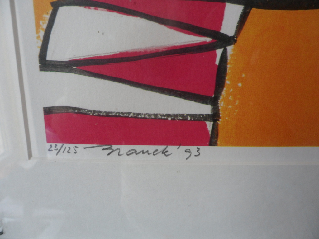 Niet of onleesbaar gesigneerd - Onbekende wel gesigneerd. Zeefdruk, Vogel met lint kopen? Bied vanaf 20!