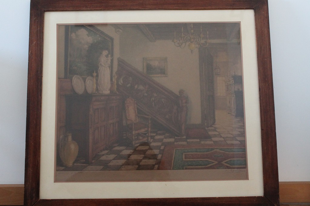 Albert Geudens: ingekleurde ets, Interieur kopen? Bied vanaf 1!
