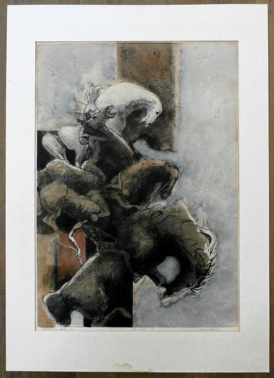 Ru van Rossem - ets/gravure: Apocaliptische ruiters - 1979 kopen? Bied vanaf 135!