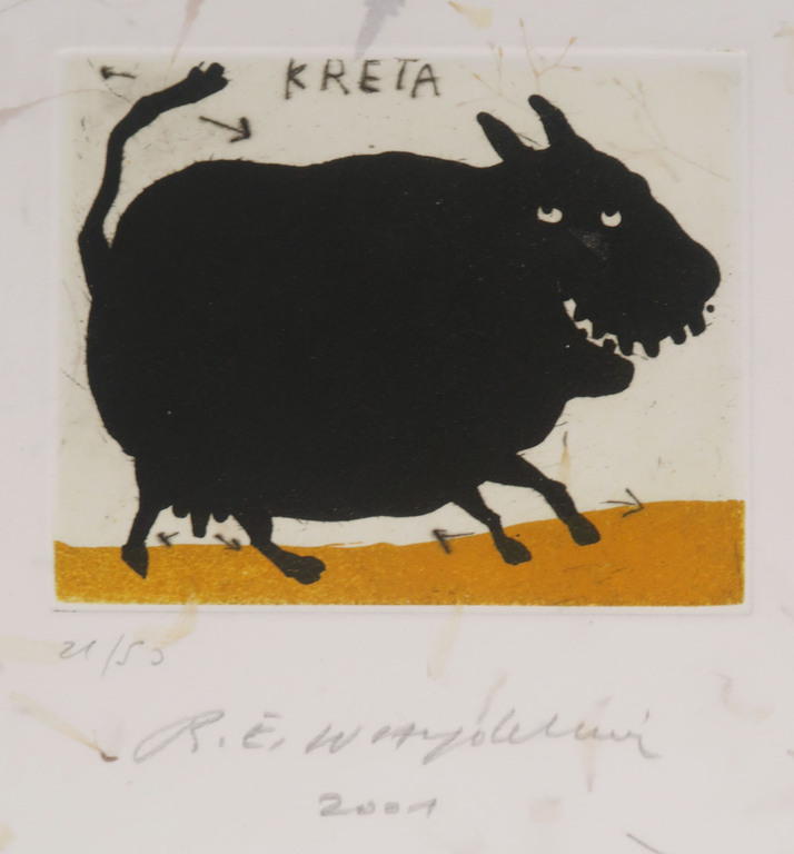 Raymond Waydelich: Ets en Aquatint, Kreta verkocht voor € 50!