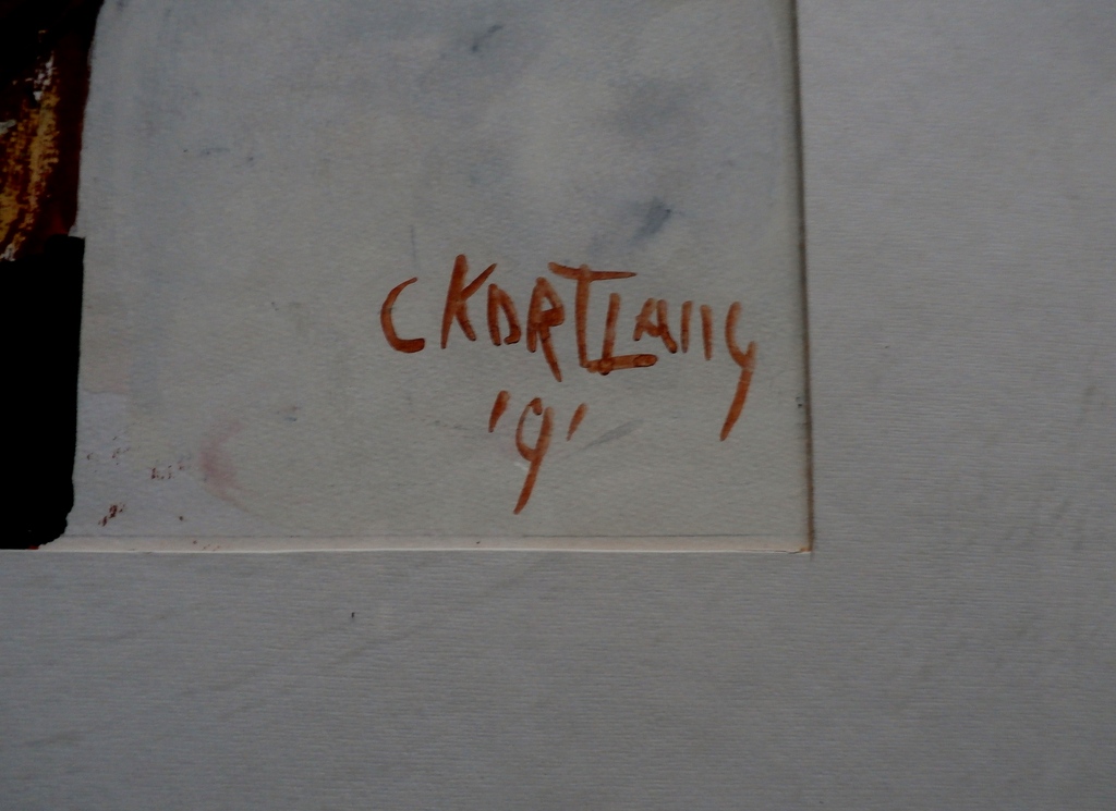Cees Kortlang, ingelijst olieverf/gouache op papier, 1991, handgesigneerd kopen? Bied vanaf 150!