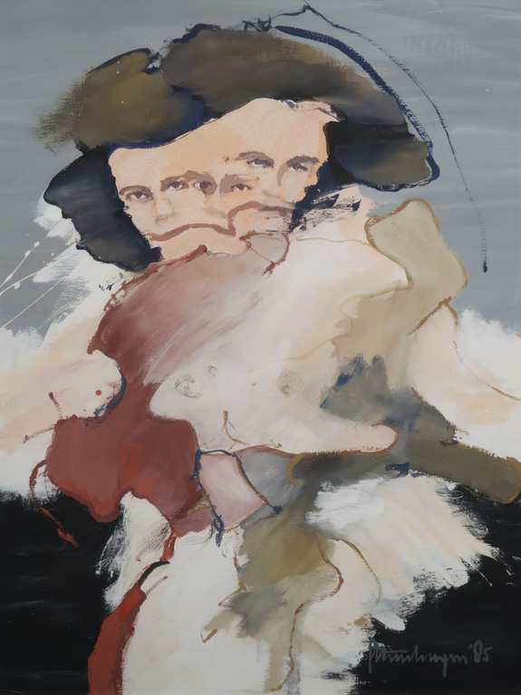 Guus Steenbergen: Gouache op papier, Elastisch - Ingelijst kopen? Bied vanaf 35!