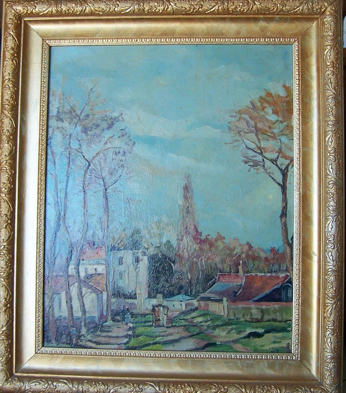 Zuid-Europees tafereel,  olieverf op doek kopen? Bied vanaf 20!