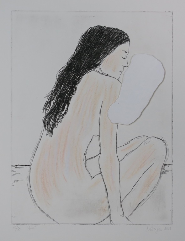 Iris van Dongen: Handgekleurde ets en collage, Wit kopen? Bied vanaf 1!