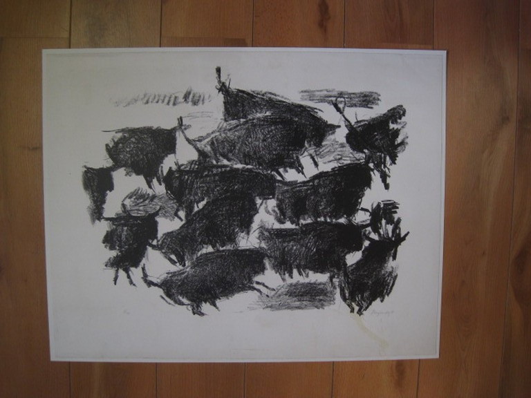Anton Buytendijk 1913-2002 vrij zeldzaam Litho "Bizons" gesigneerd en genummerd kopen? Bied vanaf 1!