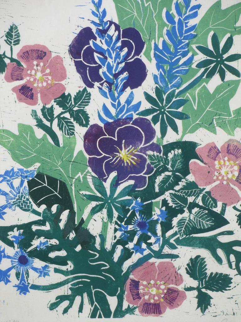 Jeanne Bieruma-Oosting, Zomerbouquet, Kleurenhoutsnede kopen? Bied vanaf 85!