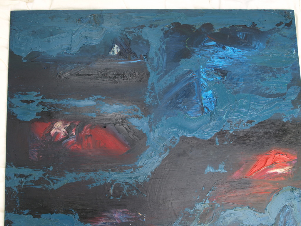 Onduidelijke signatuur  – Olieverf op paneel – Abstract - Gesigneerd - Groot kopen? Bied vanaf 1!