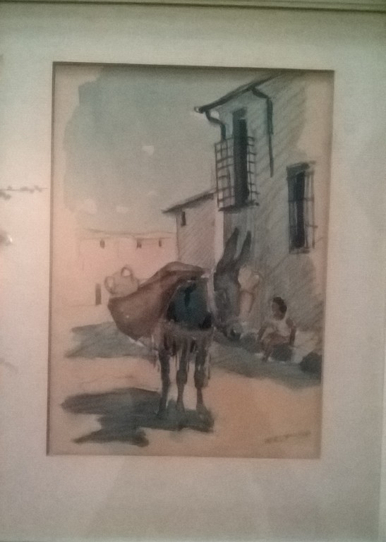 Frans Boers, aquarel, ezel  kopen? Bied vanaf 35!