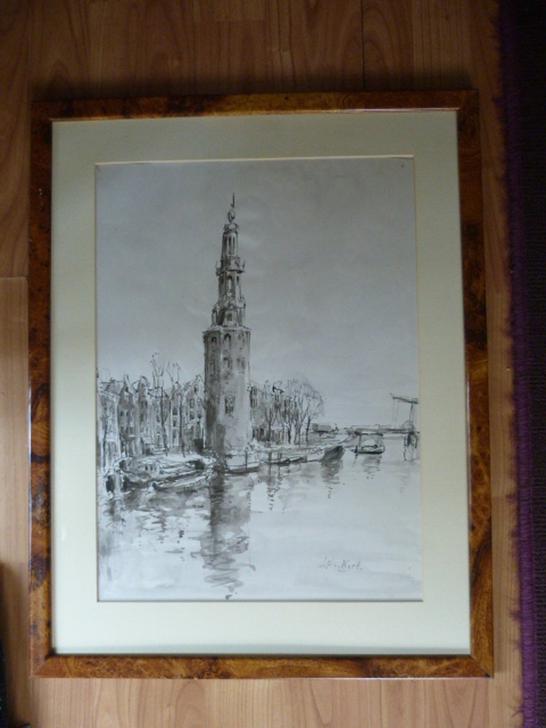 Montelbaanstoren te Amsterdam - tekening/aquarel. kopen? Bied vanaf 1!