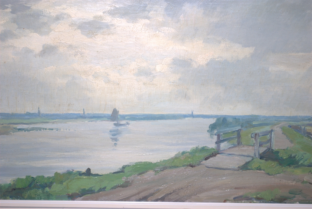 de IJssel bij Zwolle - olieverf  verkocht voor € 125!