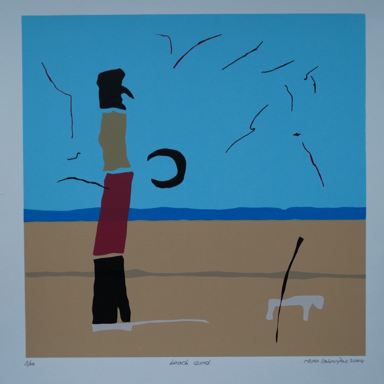 Rens Labruyere - gesigneerde zeefdruk - beach end kopen? Bied vanaf 20!
