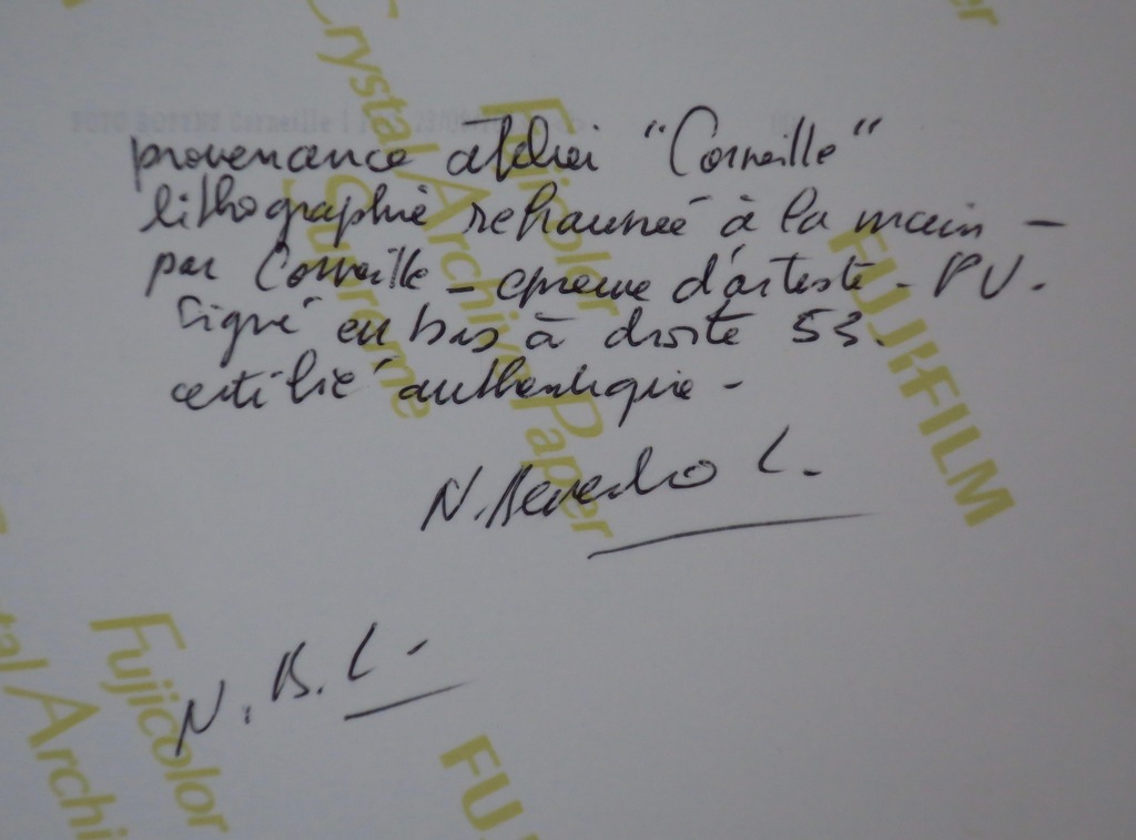 Corneille: Litho met Aquarel, Le ciel est un ocean avec des oiseaux - Uit 1953 Ingelijst kopen? Bied vanaf 1750!