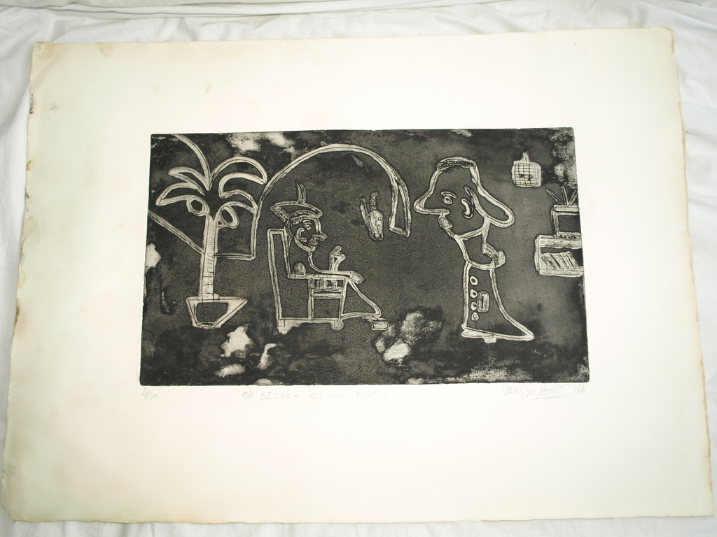 Theodoor Herbert van Putten – Ets – Op bezoek bij ome Pilatus – 1966 kopen? Bied vanaf 1!