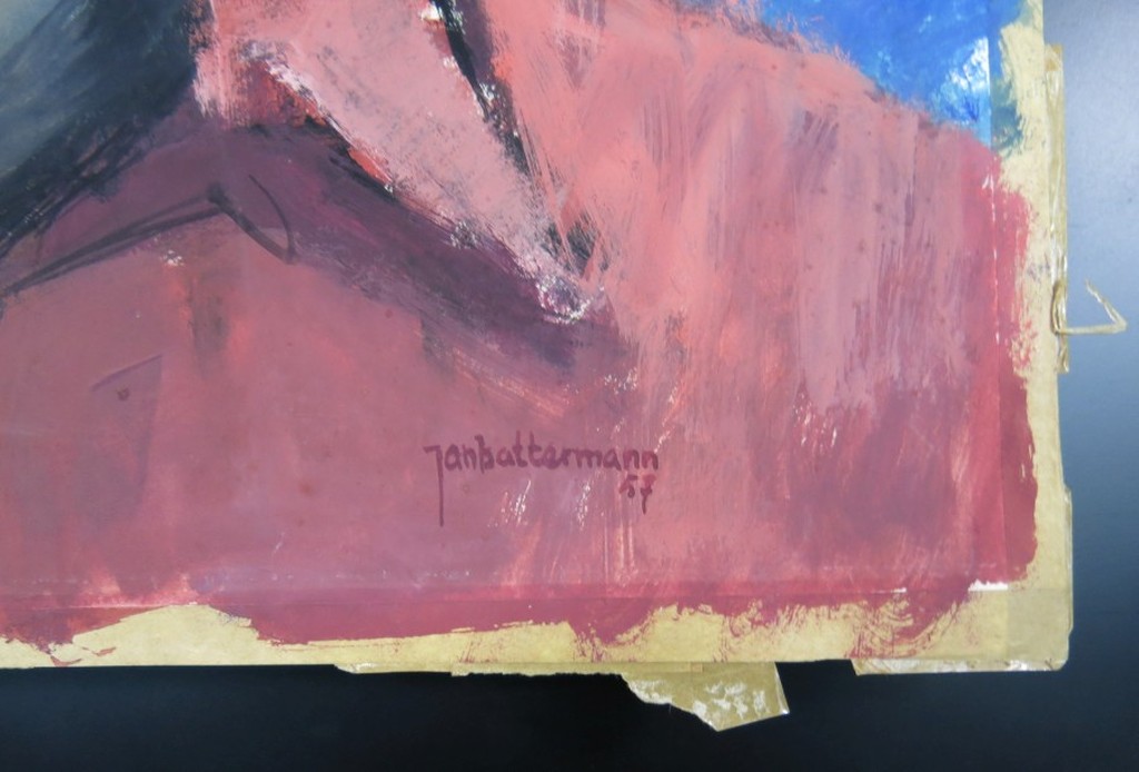 Jan Battermann: Gouache, Zelfportret van de schilder en zijn vrouw kopen? Bied vanaf 140!