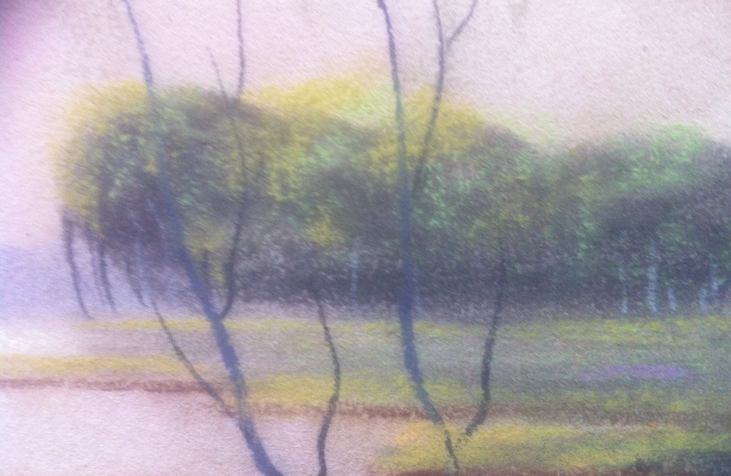 Johan Bakker, Pastelkrijt, landschap, Groninger Ploeg kopen? Bied vanaf 25!
