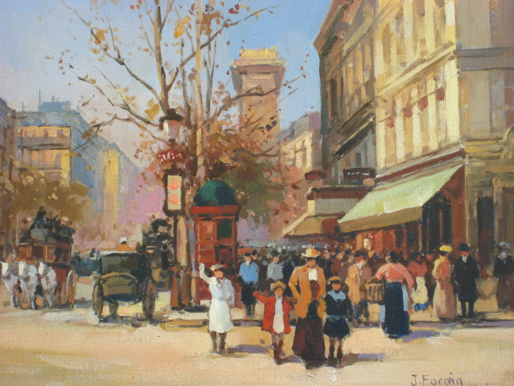 Jean Forain (1947-). Marouflage. Parijs. verkocht voor € 125!